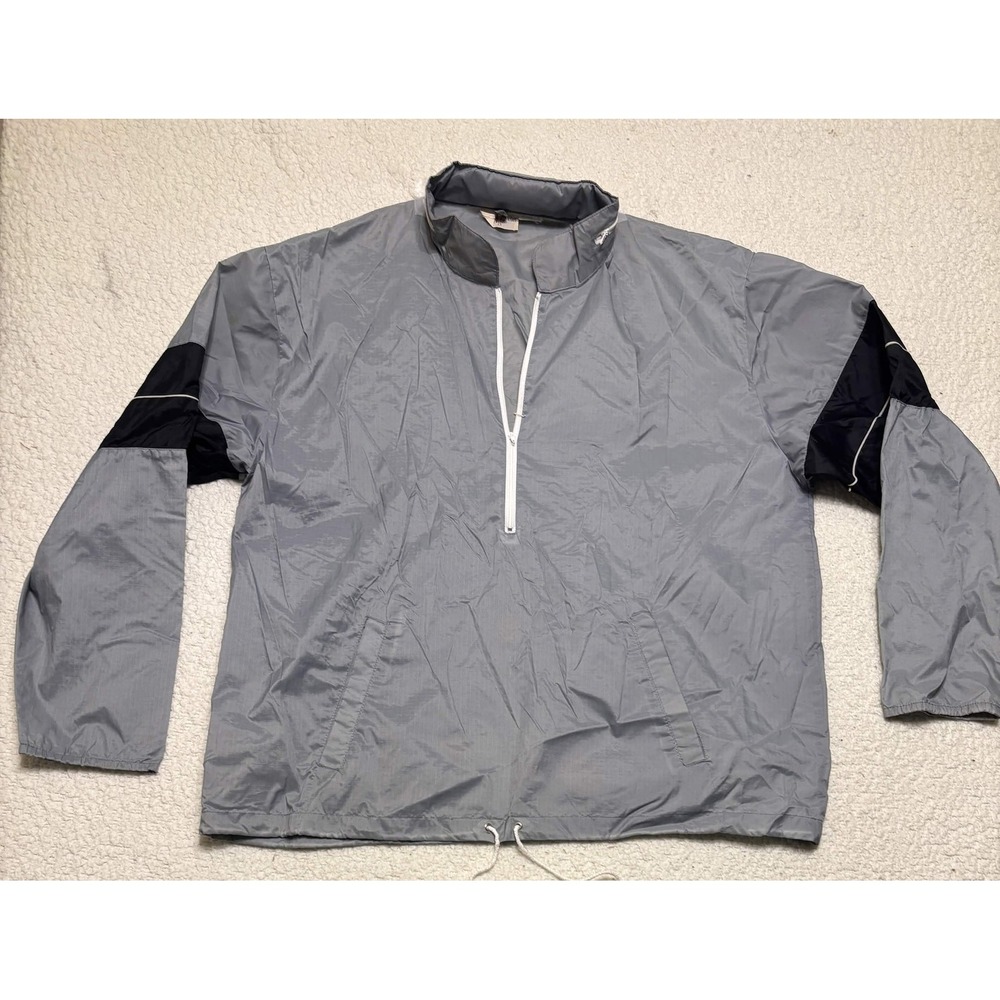 Vintage John Paul Goebel Mens Jacket Windbreaker Size 1X Gray 1980s Nylon Zip